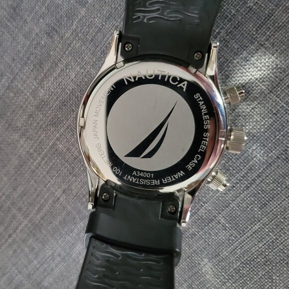 Vintage Nautica Watch Black Band Stainless Steel - Picture 7 of 11